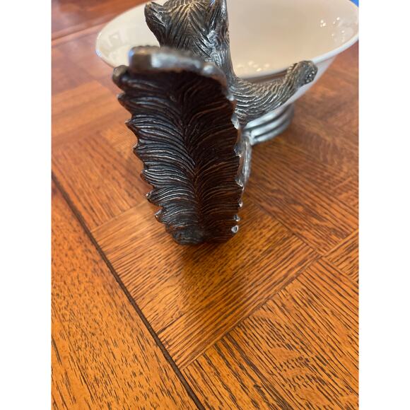 Pier 1 Imports Squirrel Ceramic & Pewter Nut/Serving Bowl - Picture 4 of 5